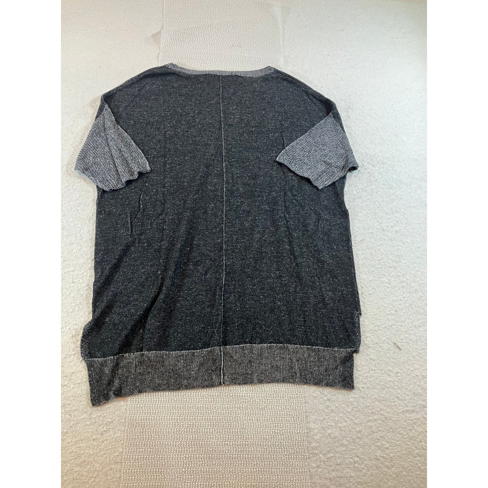Workshop Womens Grey Knit Short Sleeve Top Size Medium NWT Charcoal Crewneck - Picture 2 of 6